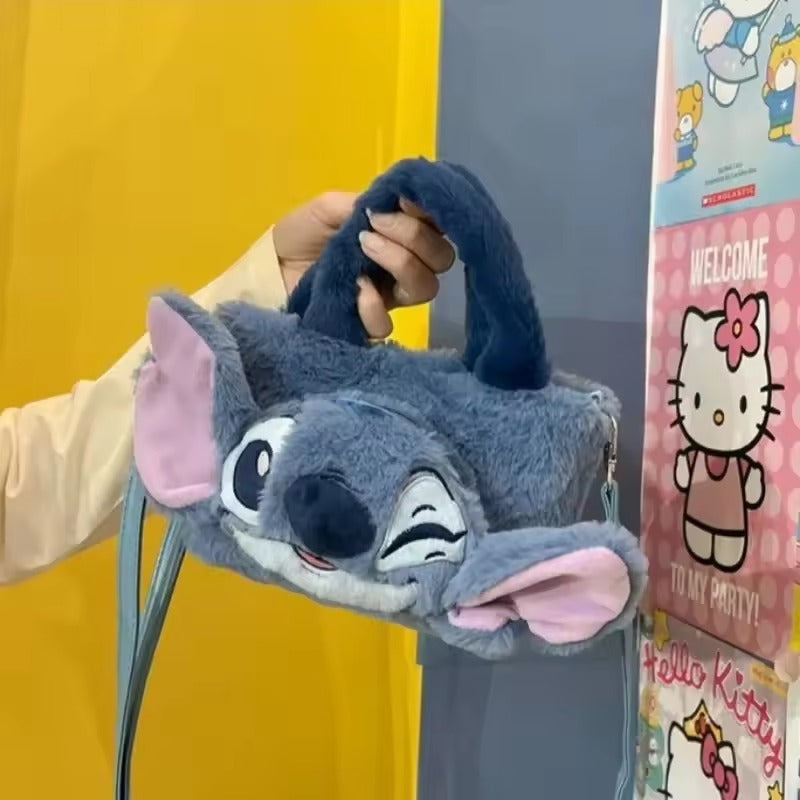 Cartoon Stitch Plush Doll Bag, Cute Anime Character Handbag Gift for Women and Girls