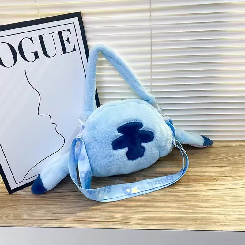 Plush Stitch and Angel Handbag, Adorable Cartoon Shoulder Bag for Girls and Boys
