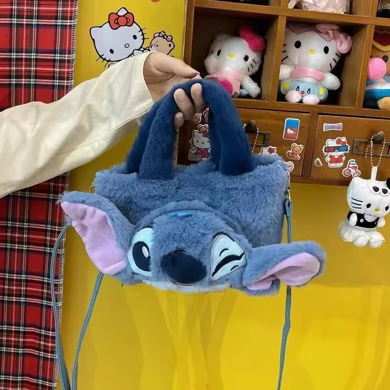 Cartoon Stitch Plush Doll Bag, Cute Anime Character Handbag Gift for Women and Girls