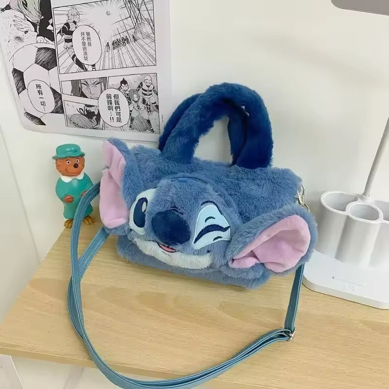 Cartoon Stitch Plush Doll Bag, Cute Anime Character Handbag Gift for Women and Girls