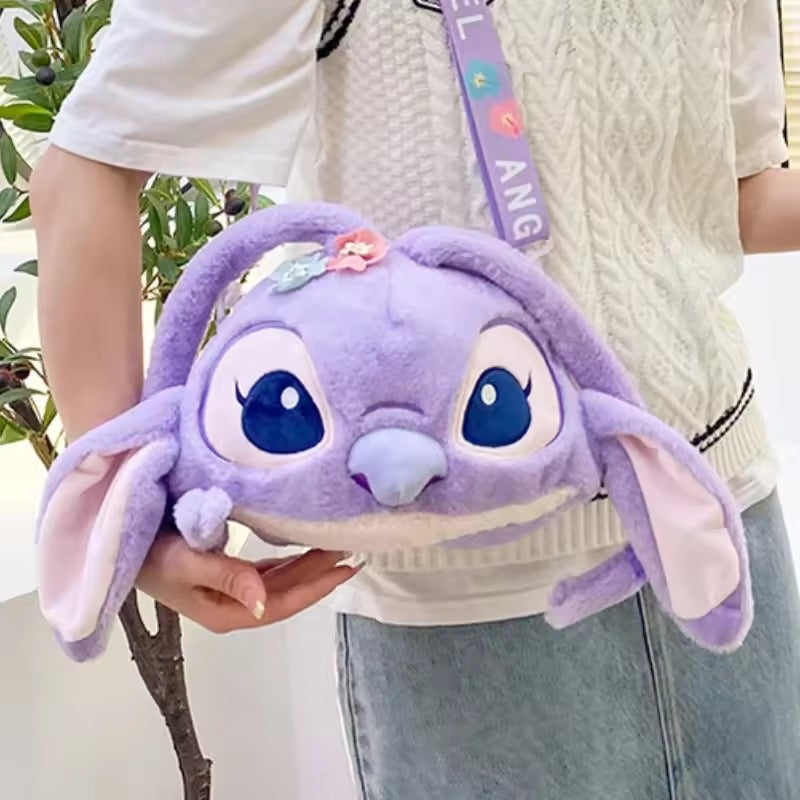 Plush Stitch and Angel Handbag, Adorable Cartoon Shoulder Bag for Girls and Boys