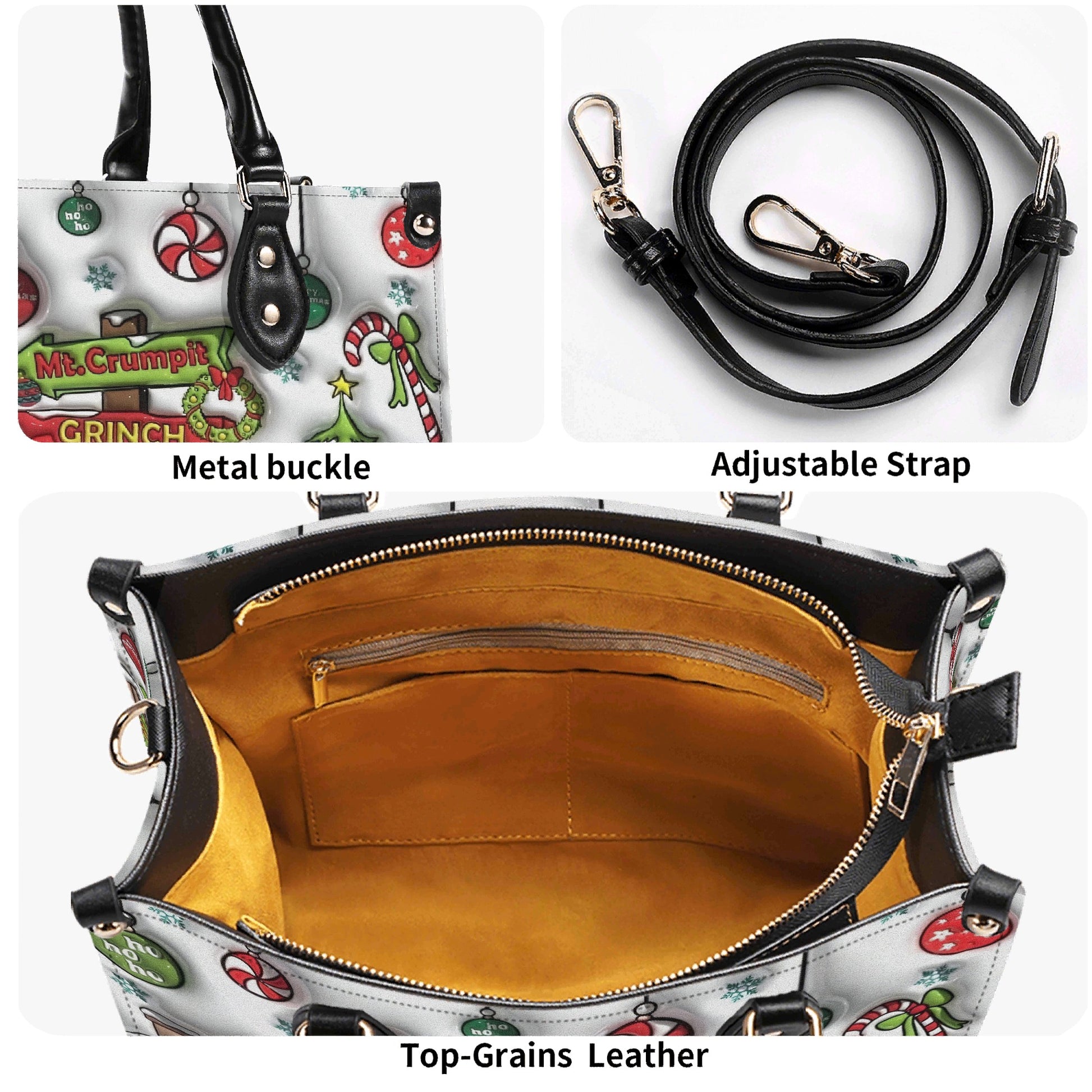 Grinch Whoville Christmas Handbag, Mt. Crumpit Santa Tote, Funny Holiday Bag, Festive Winter Gift, Whoville Themed Purse