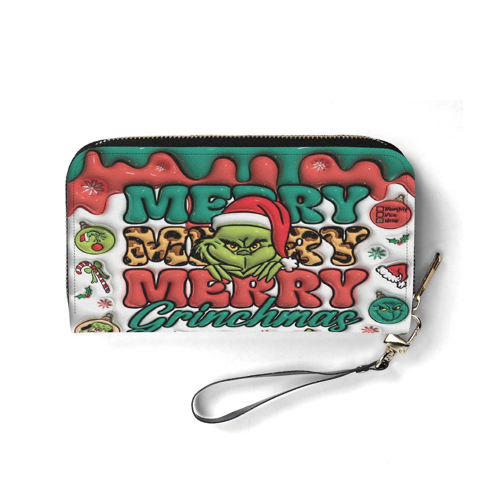 Merry Grinchmas Handbag, Grinch Santa Christmas Tote, Funny Holiday Bag, Festive Winter Purse, Xmas Gift for Her