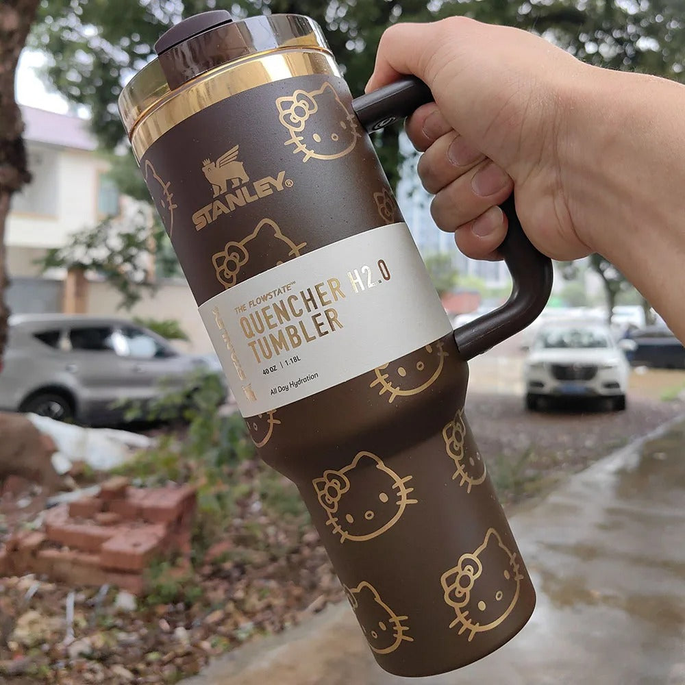 Custom Hello Kitty Stanley Tumbler 40oz, Cute Hello Kitty Gift, Hello Kitty Tumbler 40oz. Gift Tumbler.