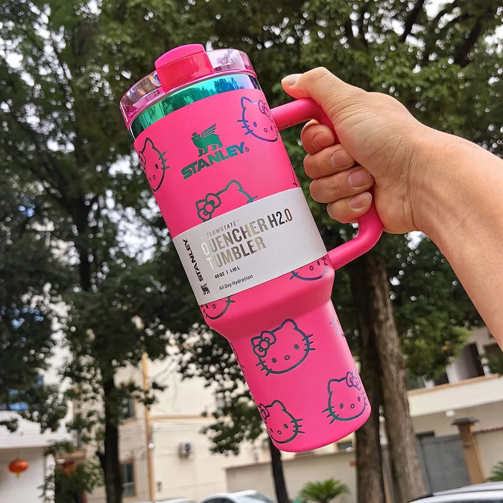 Custom Hello Kitty Stanley Tumbler 40oz, Cute Hello Kitty Gift, Hello Kitty Tumbler 40oz. Gift Tumbler.