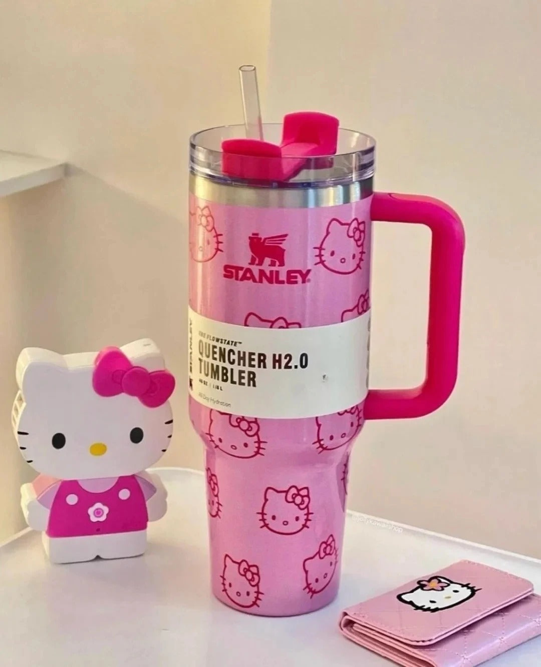 Custom Hello Kitty Stanley Tumbler 40oz, Cute Hello Kitty Gift, Hello Kitty Tumbler 40oz. Gift Tumbler.