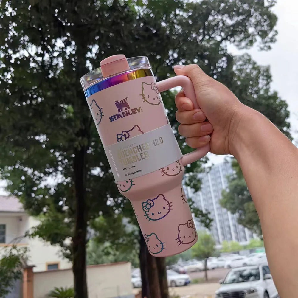 Custom Hello Kitty Stanley Tumbler 40oz, Cute Hello Kitty Gift, Hello Kitty Tumbler 40oz. Gift Tumbler.