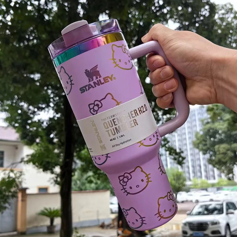 Custom Hello Kitty Stanley Tumbler 40oz, Cute Hello Kitty Gift, Hello Kitty Tumbler 40oz. Gift Tumbler.