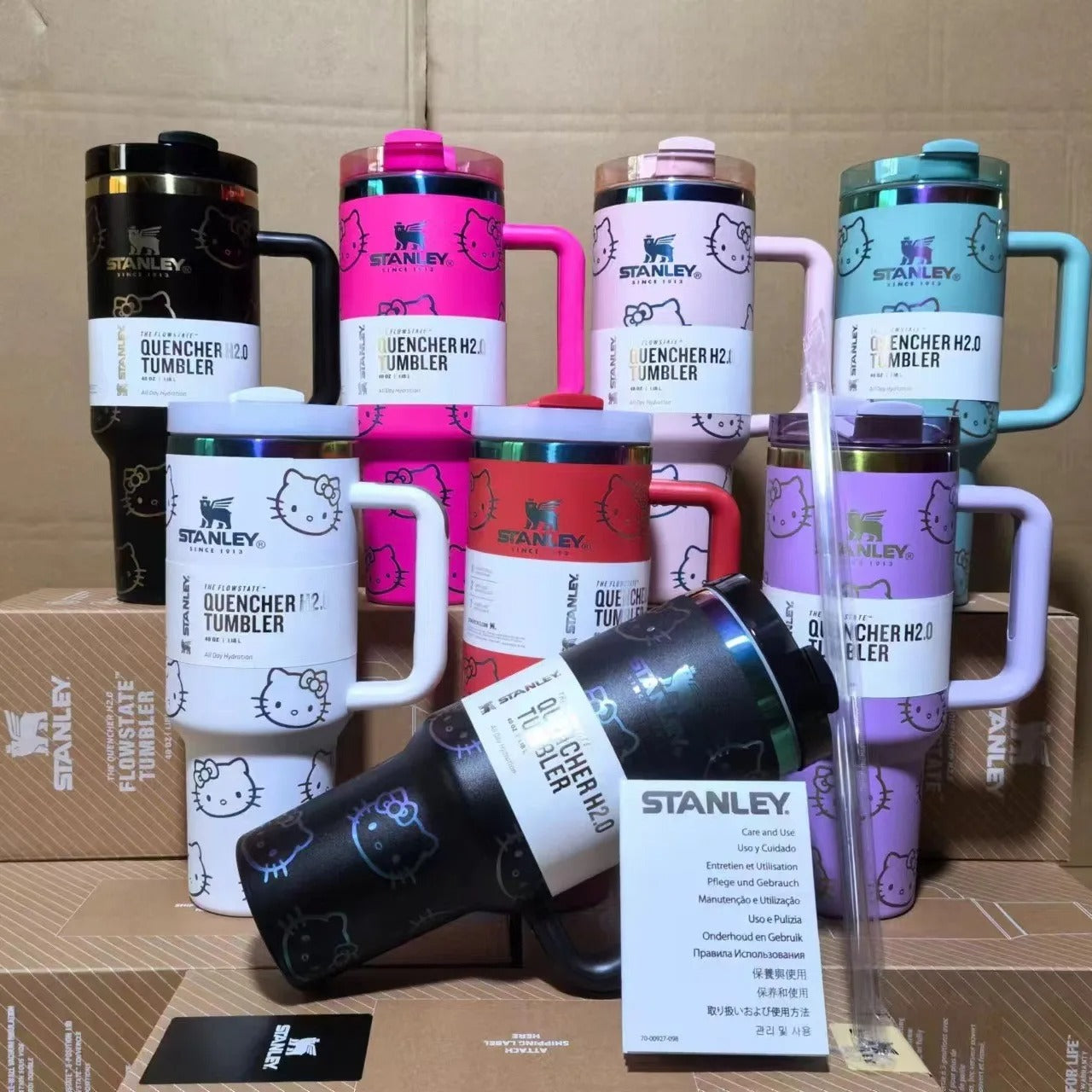 Custom Hello Kitty Stanley Tumbler 40oz, Cute Hello Kitty Gift, Hello Kitty Tumbler 40oz. Gift Tumbler.