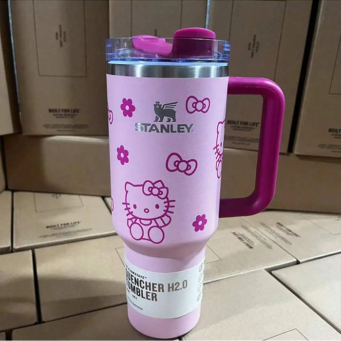 Custom Hello Kitty Stanley Tumbler 40oz, Cute Hello Kitty Gift, Hello Kitty Tumbler 40oz. Gift Tumbler.