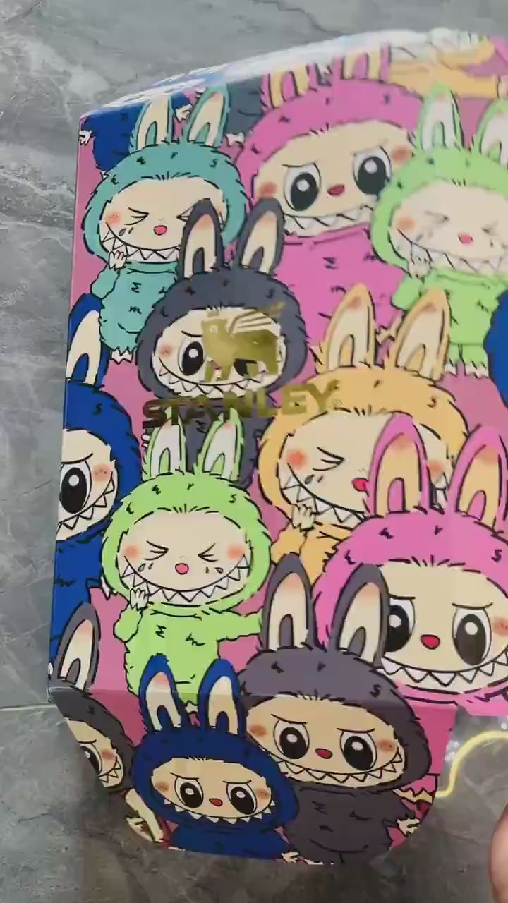 Custom Labubu Stanley Tumbler 40oz, Cute Cartoon Quencher H2.0, Personalized Travel Mug, Collector’s Gift for Labubu Fans